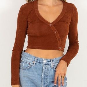 Animari Leah Button Down Top in Rust